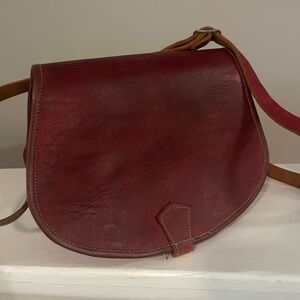 Tolfa" Style Italian Leather Saddle Bag Genuine Vegetable-Tanned Leather VTG
